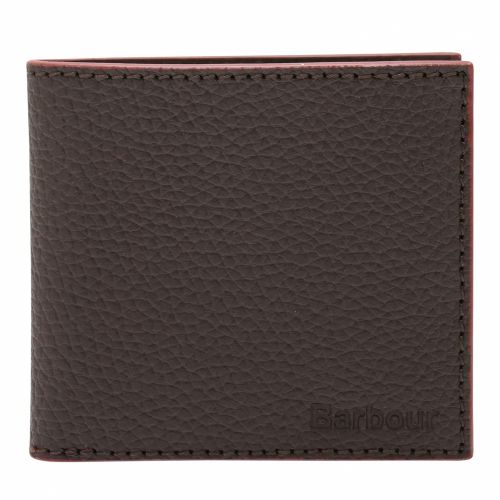 Mens Dark Brown Grain Leather Billfold Wallet 47500 by Barbour from Hurleys