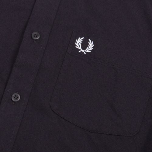 Mens Black Brushed Cotton L/s Shirt 52239 by Fred Perry from Hurleys