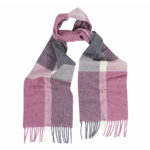 Womens Lilac/Grey Hamble Check Scarf 31467 by Barbour from Hurleys