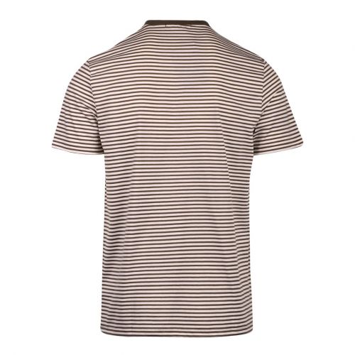 Mens Military Green Two Colour Stripe S/s T Shirt 107973 by Fred Perry from Hurleys