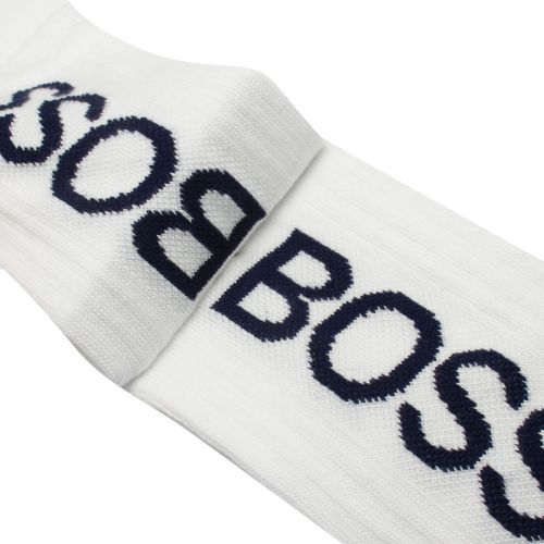 Mens White QS Bold Logo Sport Socks 76593 by BOSS from Hurleys