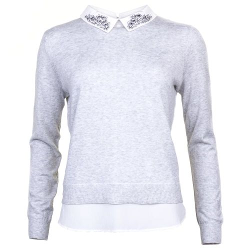 Womens Mid Grey Miriah Shirt Detail Knitted Jumper 70147 by Ted Baker from Hurleys