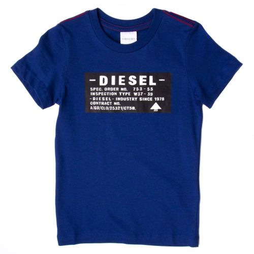 Boys Twilight Blue Branded S/s Tee Shirt 65142 by Diesel from Hurleys