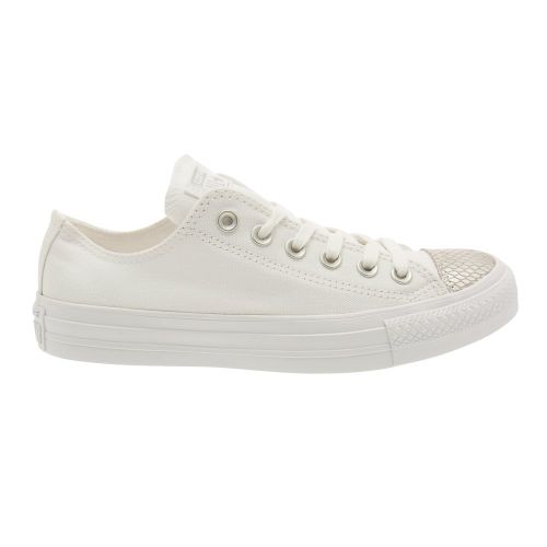 Womens White Chuck Taylor Metallic Toe Cap 8698 by Converse from Hurleys