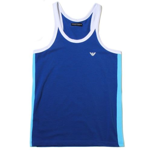 Mens China Blue Small Logo Vest 67391 by Emporio Armani from Hurleys