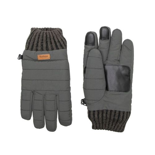 Mens Olive Banff Quilted Gloves 97079 by Barbour from Hurleys