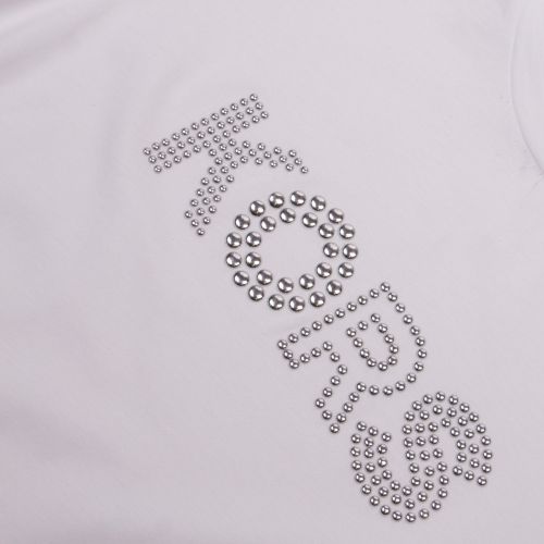 Michaek Kors Womens White Logo Mix S/s T Shirt 43187 by Michael Kors from Hurleys