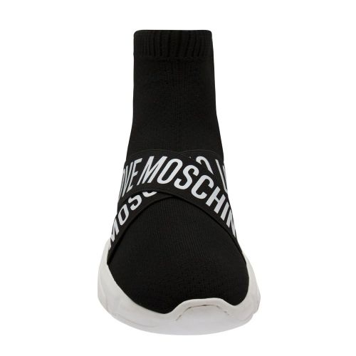 Womens Black Logo Tape Knit Trainers 88960 by Love Moschino from Hurleys