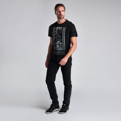 Mens Black Mono Vertical Logo S/s T Shirt 51435 by Barbour International from Hurleys