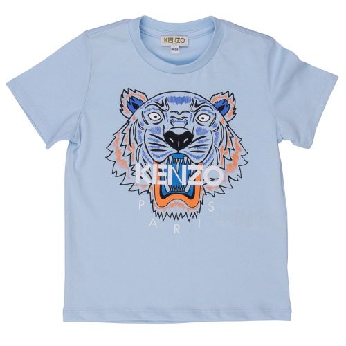 Boys Light Blue Tiger 5 S/s Tee Shirt 71115 by Kenzo from Hurleys