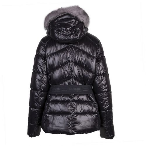 Womens Black Platinum Chromium Quilted Hooded Jacket 100179 by Barbour International from Hurleys