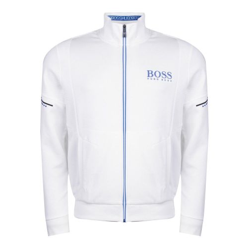 Athleisure Mens White Skaz Funnel Zip Through Sweat Jacket 26595 by BOSS from Hurleys