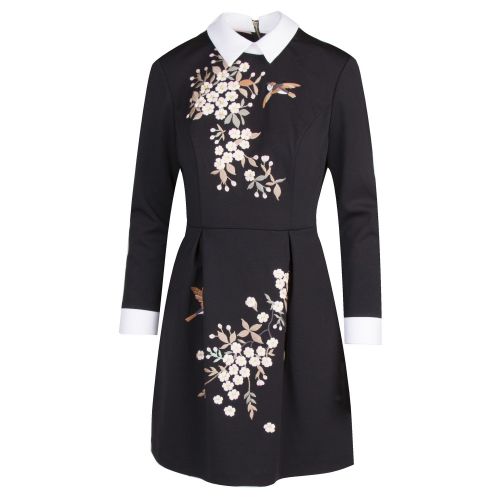 Womens Black Ellan Embroidered Dress 34114 by Ted Baker from Hurleys