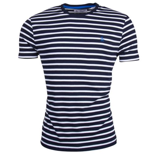 Mens Dark Sapphire Breton Stripe S/s T Shirt 13785 by Original Penguin from Hurleys