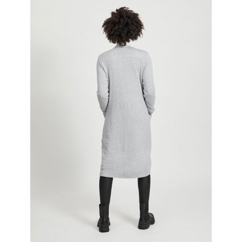Womens Light Grey Melange Viril L/S Long Knit Cardigan 110390 by Vila from Hurleys