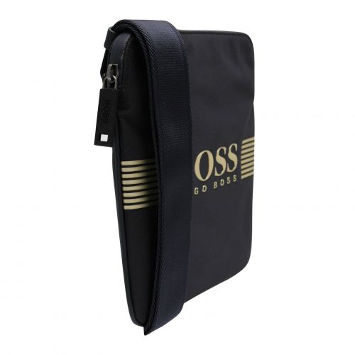 Athleisure Mens Navy/Gold Pixel_S Zip Crossbody Bag 76601 by BOSS from Hurleys