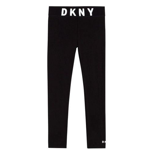 Girls Black Branded Leggings 91720 by DKNY from Hurleys