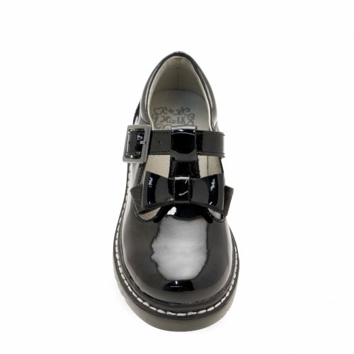 Girls Black Julia T-Bar Bow Shoes (26-35) 29932 by Lelli Kelly from Hurleys