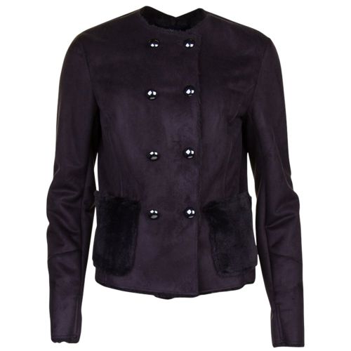 Womens Black Double Breasted Jacket 70252 by Armani Jeans from Hurleys