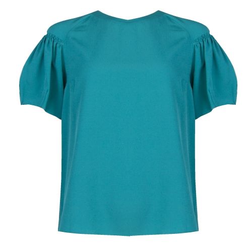 Womens Teal Blast Crepe Light Puff Sleeve Top 35964 by French Connection from Hurleys