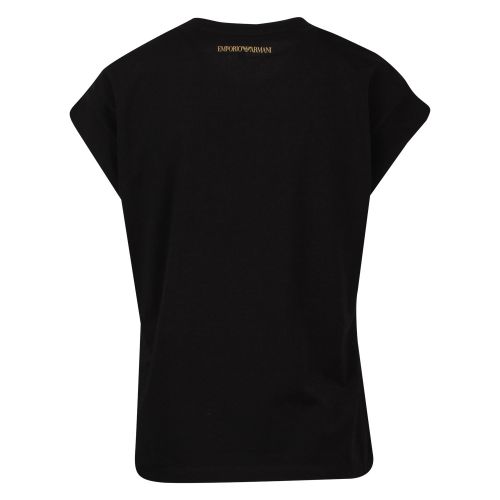 Womens Black Iridescent Eagles S/s T Shirt 55388 by Emporio Armani from Hurleys