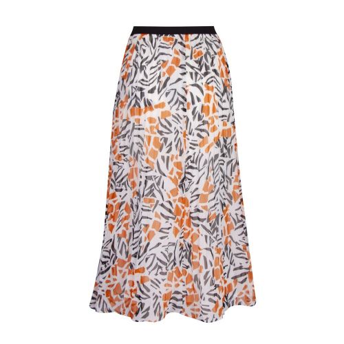 Womens Summer White Multi Afra Crinkle Pleated Midi Skirt 86911 by French Connection from Hurleys