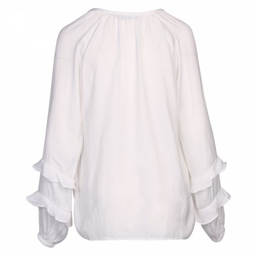 Womens Cloud Dancer Vipolina Tie Neck Blouse 41540 by Vila from Hurleys