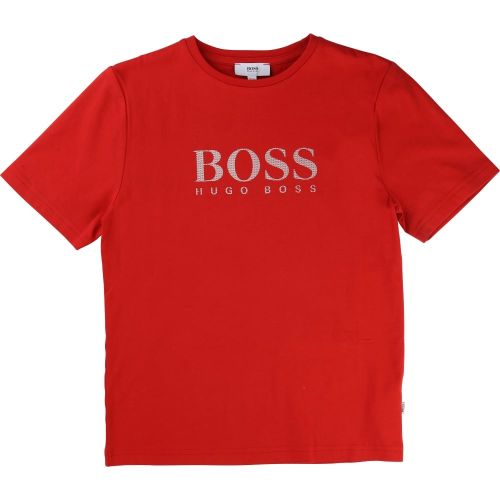 Boys Red Branded S/s T Shirt 13295 by BOSS from Hurleys