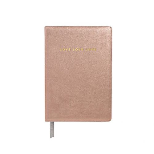 Womens Metallic Pink Love Mini Notebook 101079 by Katie Loxton from Hurleys