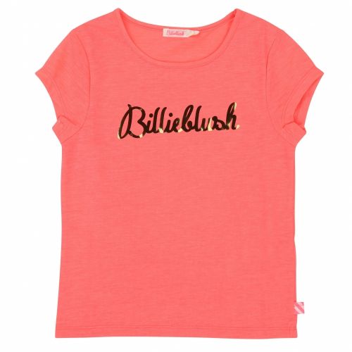 Girls Fuschia Foil Logo S/s T Shirt 36577 by Billieblush from Hurleys