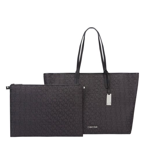 Womens Black Mono Jacquard Mono Shopper Bag 86922 by Calvin Klein from Hurleys