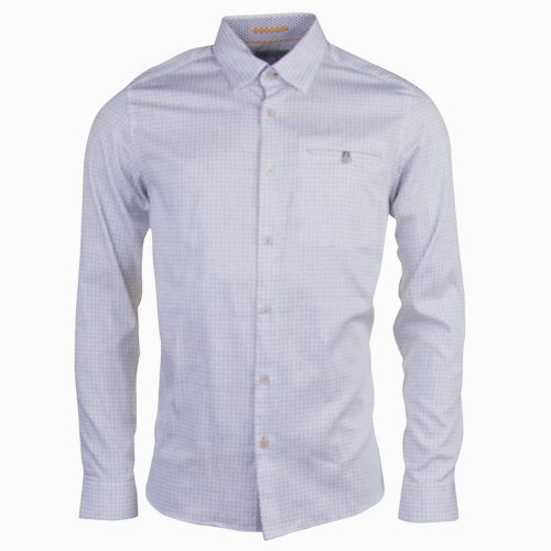 Mens White Lolli Check L/s Shirt 72086 by Ted Baker from Hurleys