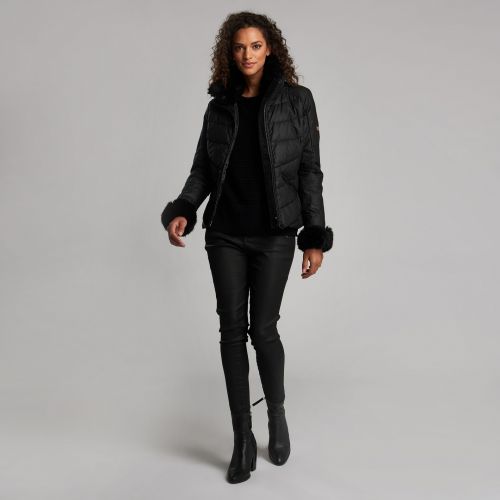 Womens Black Premium Baseline Wax Jacket 51382 by Barbour International from Hurleys