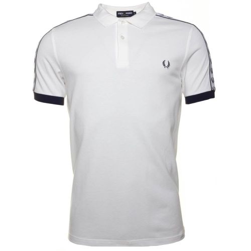 Mens Snow White Taped Pique S/s Polo Shirt 60710 by Fred Perry from Hurleys