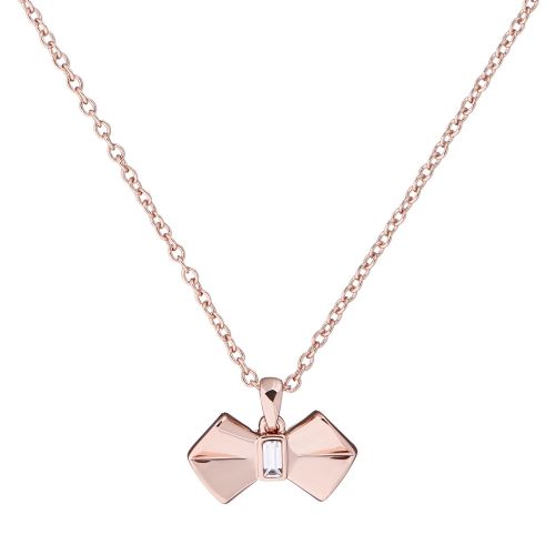 Womens Rose Gold/Crystal Sarahli Solitaire Bow Pendant Necklace 54129 by Ted Baker from Hurleys