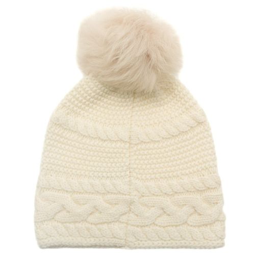 Womens Ivory Cable Knit Oversized Beanie Hat 62383 by UGG from Hurleys