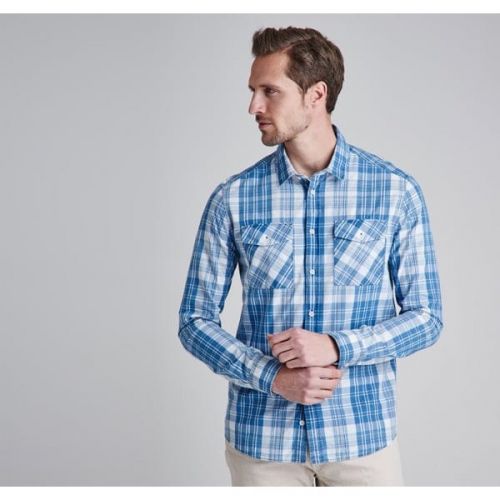 Mens Bleach Wash Kelvin Check L/s Shirt 35303 by Barbour International from Hurleys