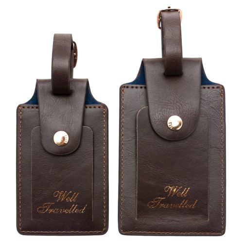 Walnut Brown Brogue Luggage Tag Set 67793 by Ted Baker from Hurleys