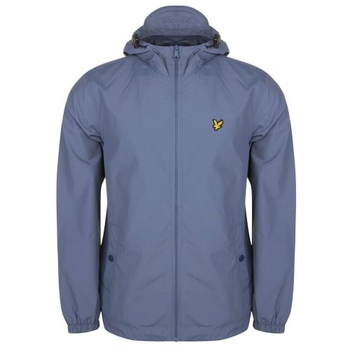Mens Mist Blue Hooded Zip Through Jacket 24190 by Lyle & Scott from Hurleys