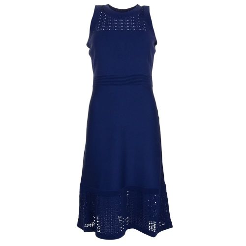 Womens True Navy Pointelle Flare Dress 9337 by Michael Kors from Hurleys