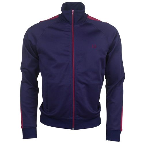 Mens Carbon Blue Contrast Panel Track Jacket 71399 by Fred Perry from Hurleys