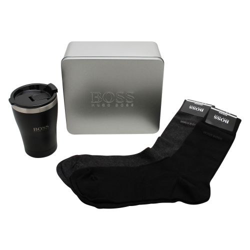 Mens Black Travel Mug & Socks Gift Set 51694 by BOSS from Hurleys
