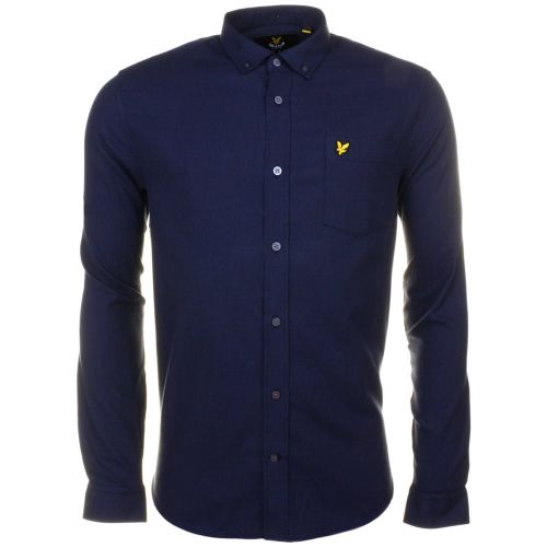 Mens Navy Marl Flannel L/s Shirt 64928 by Lyle & Scott from Hurleys