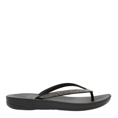 Womens Black Iqushion Sparkle Flip Flops 73312 by FitFlop from Hurleys