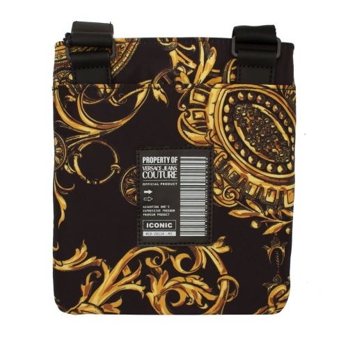 Mens Black/Gold Logo Type Printed Crossbody Bag 92089 by Versace Jeans Couture from Hurleys