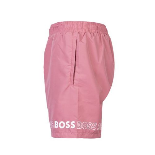 Mens Open Pink Logo Dolphin Swim Shorts 109703 by BOSS from Hurleys