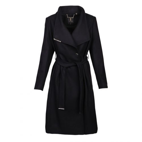 Womens Black Rose Midi Wool Wrap Coat 97260 by Ted Baker from Hurleys