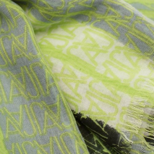 Womens Green Micro Multi Logo Scarf 69939 by Armani Jeans from Hurleys