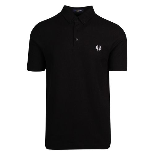 Mens Black Button Down S/s Polo Shirt 47672 by Fred Perry from Hurleys