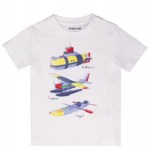 Infant White Sporty S/s T Shirt 40081 by Mayoral from Hurleys